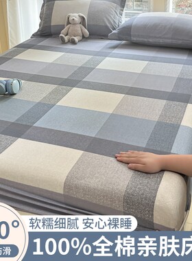 南极人2024新款100全棉纯棉床笠