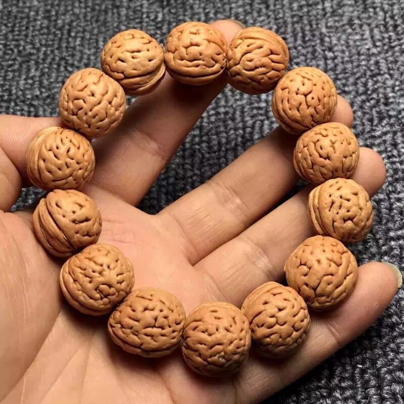 桃胡手串天然野生精品脑纹桃核龙纹矮桩密纹脑纹桃核男女手持