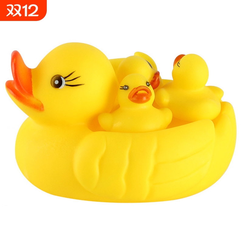 洗澡玩具小黄鸭捏捏洗澡鸭套装