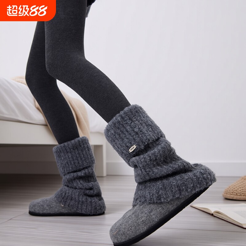袜套堆堆袜子女秋冬季加厚加绒保暖小腿袜冬季配雪地靴羊毛长袜