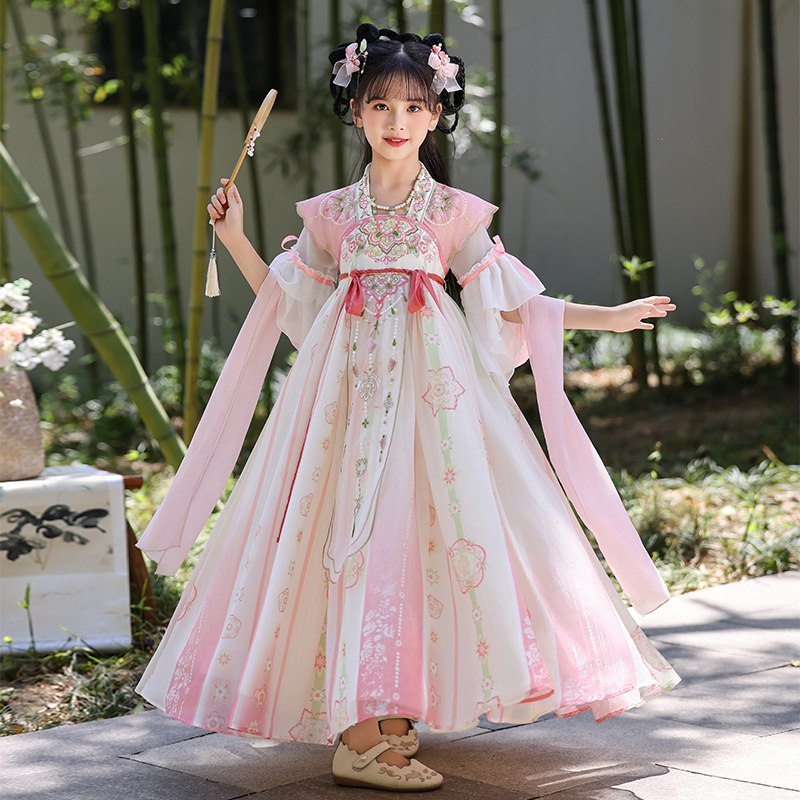 女童连衣裙2025新款夏季国风超仙汉服儿童裙子夏装古风公主裙古装