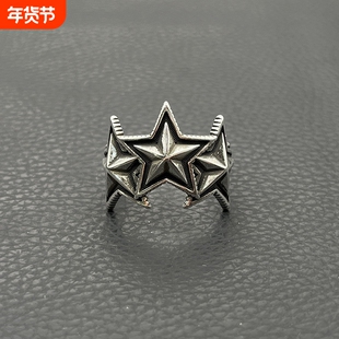 ODKE复古三连星星戒指Cody Sanderson男女五芒星指环五角星男士潮