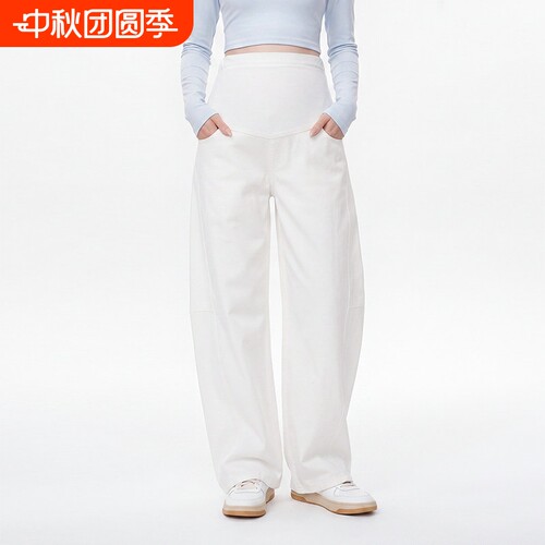 孕妇裤子高腰托腹休闲弯刀牛仔裤