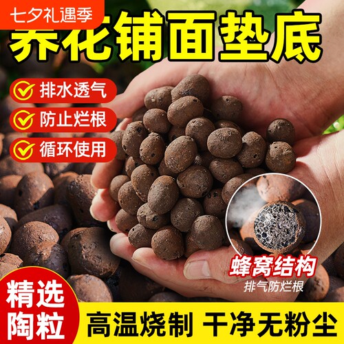陶粒垫底养花专用多肉回填水培透气铺面石花盆园艺植物陶土盆栽