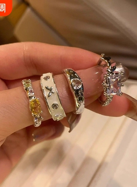 店主推荐戒指女小众设计时尚个性ins指环轻奢高级感食指戒女锆石