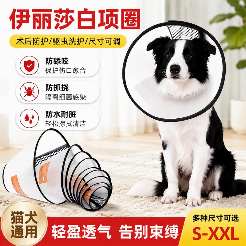 伊丽莎白圈宠物头套猫咪圈保护狗脖套宠物防咬打针皮肤病防舔头罩