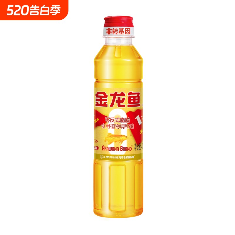 金龙鱼黄金比例食用植物调和油非转基因400ml小瓶装家用炒菜花生