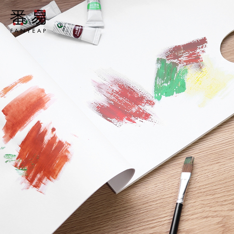 《调色纸A1PQ0-一次性可撕水粉丙烯油画调色盘免洗纸板美术生用