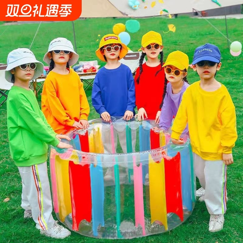 多巴胺啦啦队儿童演出服糖果色卫衣幼儿园表演小学生秋季运动会