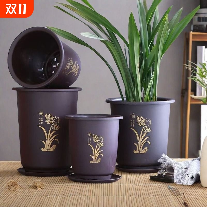 兰花君子兰盆中式树脂