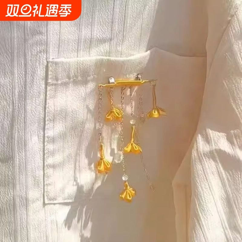 「玉桂」桂花胸针新中式国风金色胸花别针国潮精致轻奢配饰蝴蝶