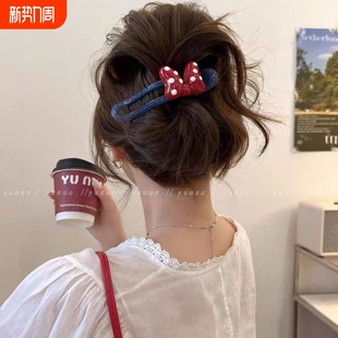 2025新款 公主发夹女 可爱波点蝴蝶结大抓夹甜美风格