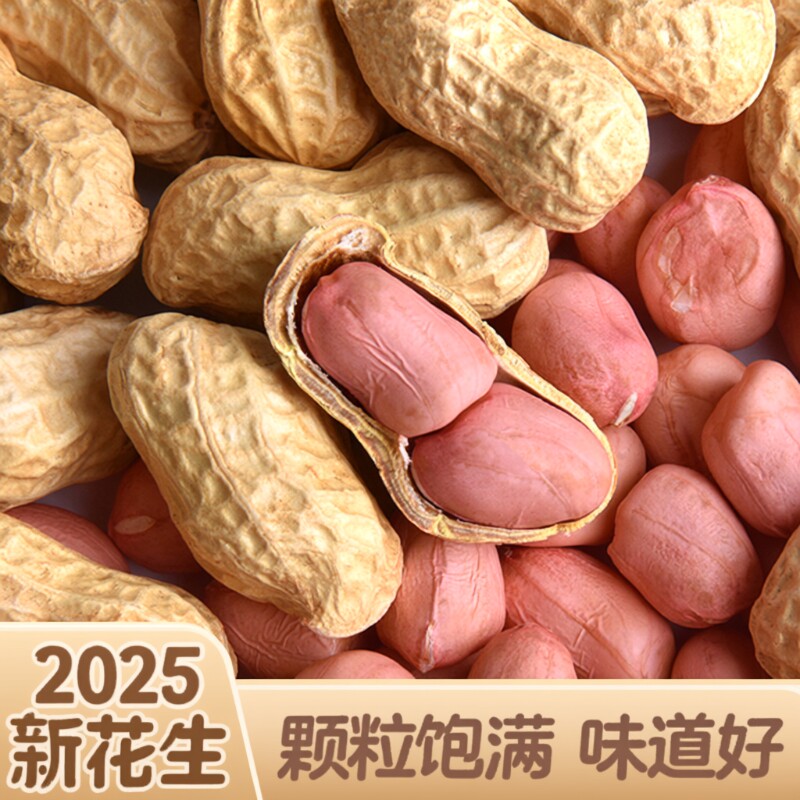 生花生2025年新货晒干带壳新鲜花生果原味白沙带皮高产薄壳种籽子