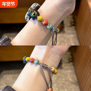 【小猫串珠】适用于华为FIT4/4pro表带智能手表watchfit3小狗替换带新款watch2腕表夏天编绳可爱表链女生腕带