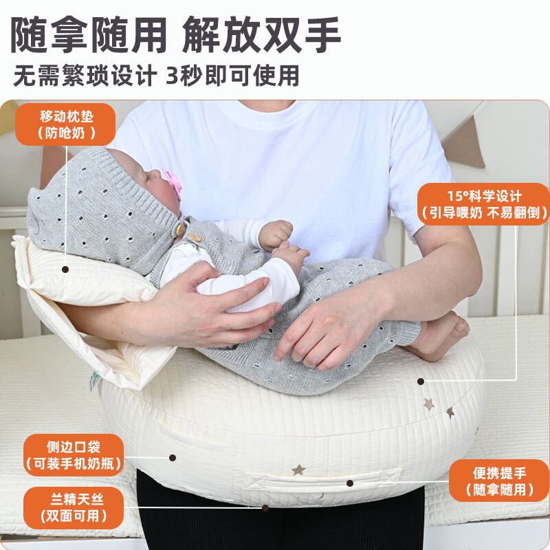 哺乳枕头喂奶神器坐护腰解放双手辅助枕母乳亲喂二合一婴儿斜坡枕