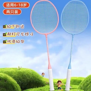 超轻耐打初学者专业羽毛球拍小学生正品 女生情侣羽毛球拍双拍 套装
