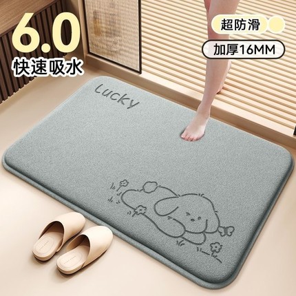 入户门浴室卫生间超强秒吸水地垫防滑高品质珊瑚绒加厚品质脚垫