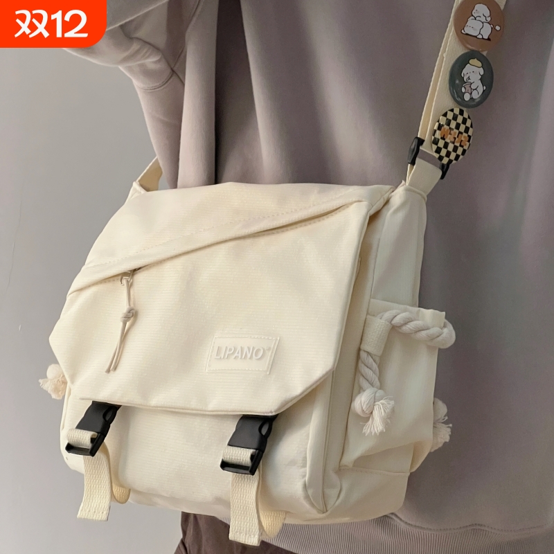 ins日系原宿复古工装斜挎包女韩