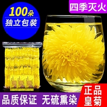 金丝皇菊一朵一杯菊花茶清热去火大黄菊贡菊胎菊花茶枸杞茶叶黄山