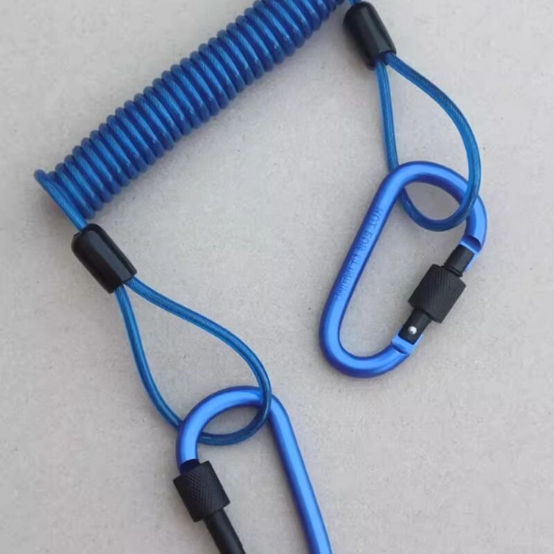 防盗钢丝失手绳自动伸缩弹簧绳船钓路亚钓鱼防护渔具防失手工具绳