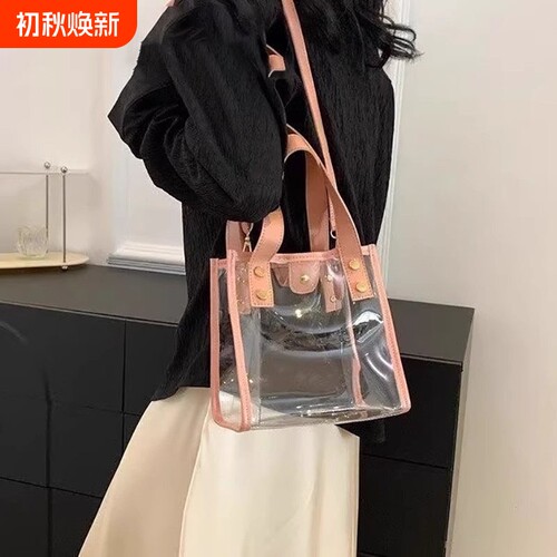 夏季pvc透明果冻包包女2025新款潮时尚新款斜挎包百搭单肩手提