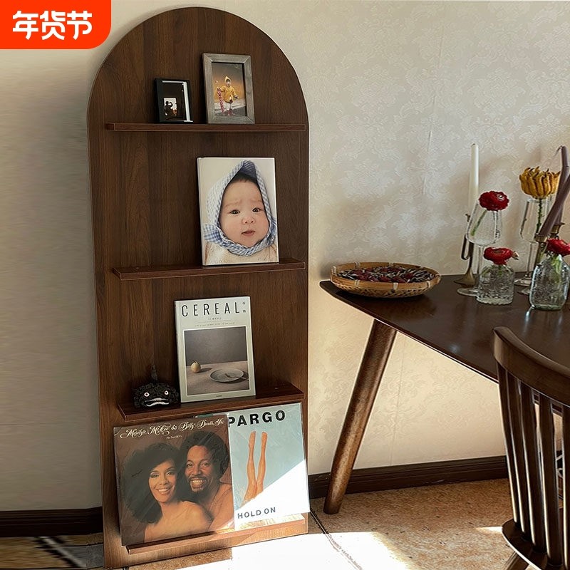 中古风拱形杂志架多层落地书报架防滑靠墙展示架简约北欧日式书架,住宅家具,书架,淘宝优惠券,粉丝福利购,淘宝优惠卷