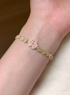 新中式复古珐琅彩蝴蝶手链小众高级感甜美气质手链精致国潮手饰