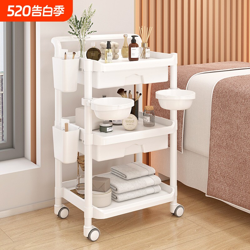 美容车美容院专用小推车仪器工具车美睫收纳置物架纹绣手推车两层