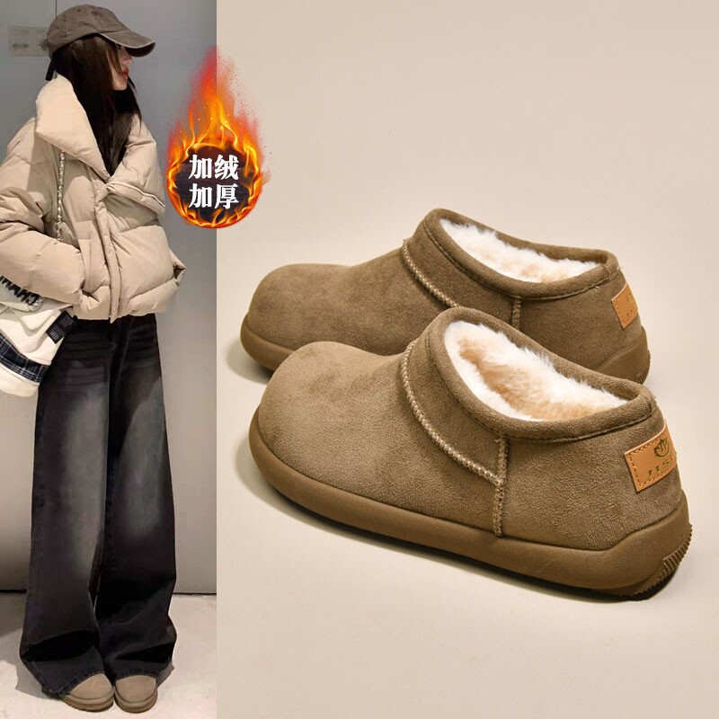 厚底小土豆勃肯鞋雪地靴女2025冬季加绒加厚保暖东北棉鞋毛绒防滑