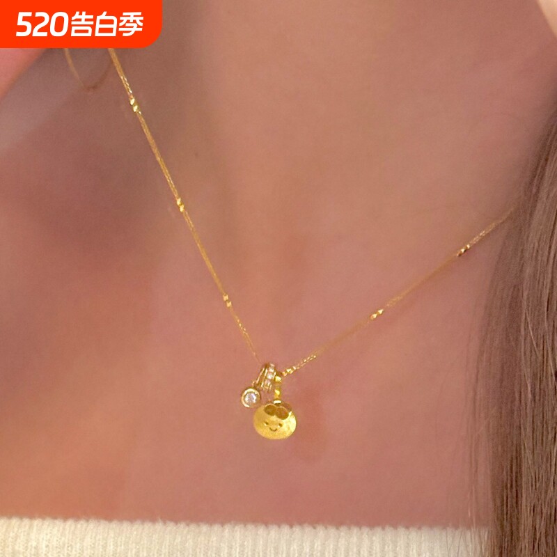 拉丝南瓜葫芦项链女锁骨链汉服小众设计简约礼物简约小众饰品项链