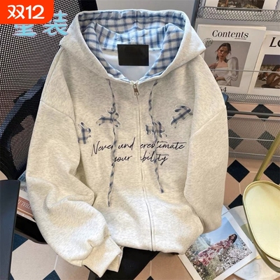 青少年秋冬款连帽外套拉链卫衣男童2025中大童加绒保暖女童薄款