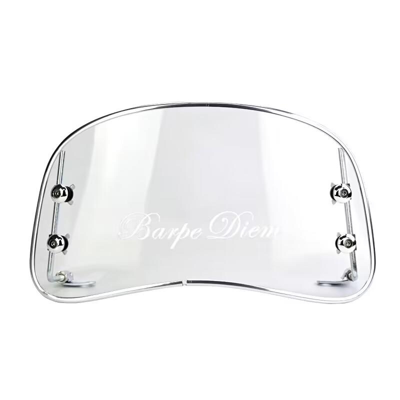 适用于踏板电动车风挡前挡风玻璃复古125摩托车挡风板透明防水