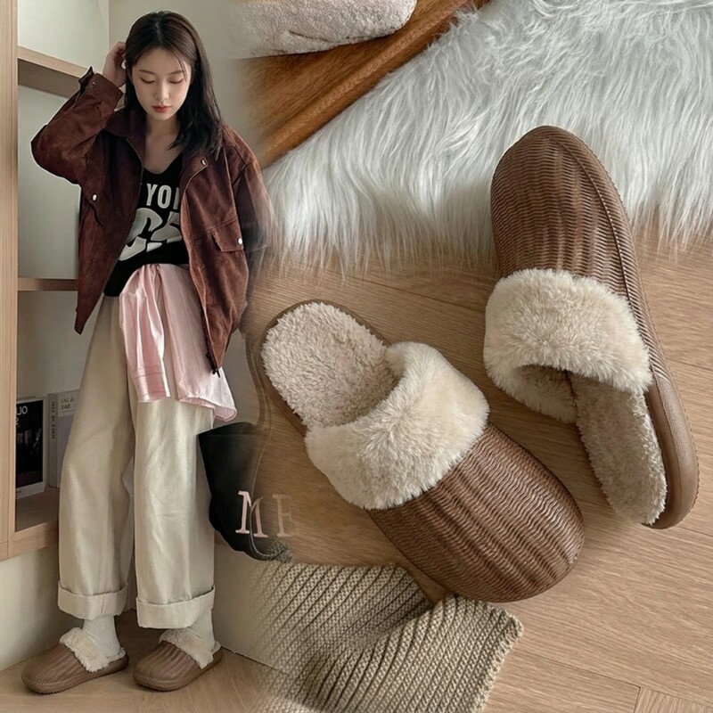 可拆洗保暖棉拖鞋男女加绒加厚防滑防水可外穿雪地居家棉拖送长辈