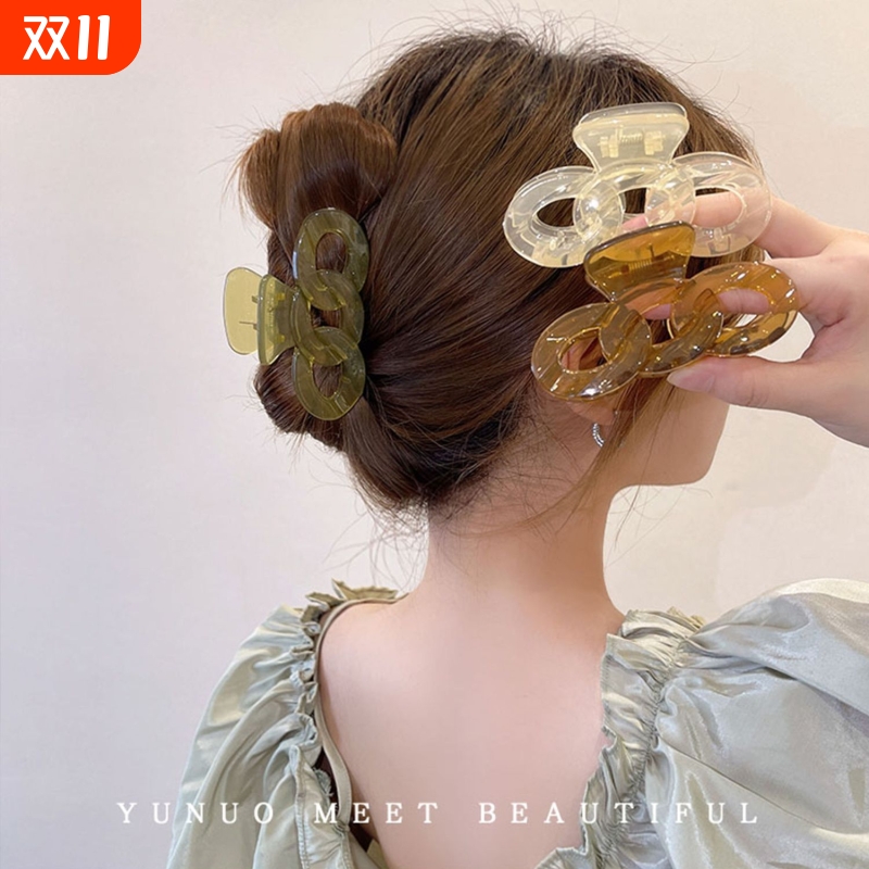 韩式发夹后脑勺高级感抓夹鲨鱼夹气质盘发发卡夹子发饰夏季女塑料