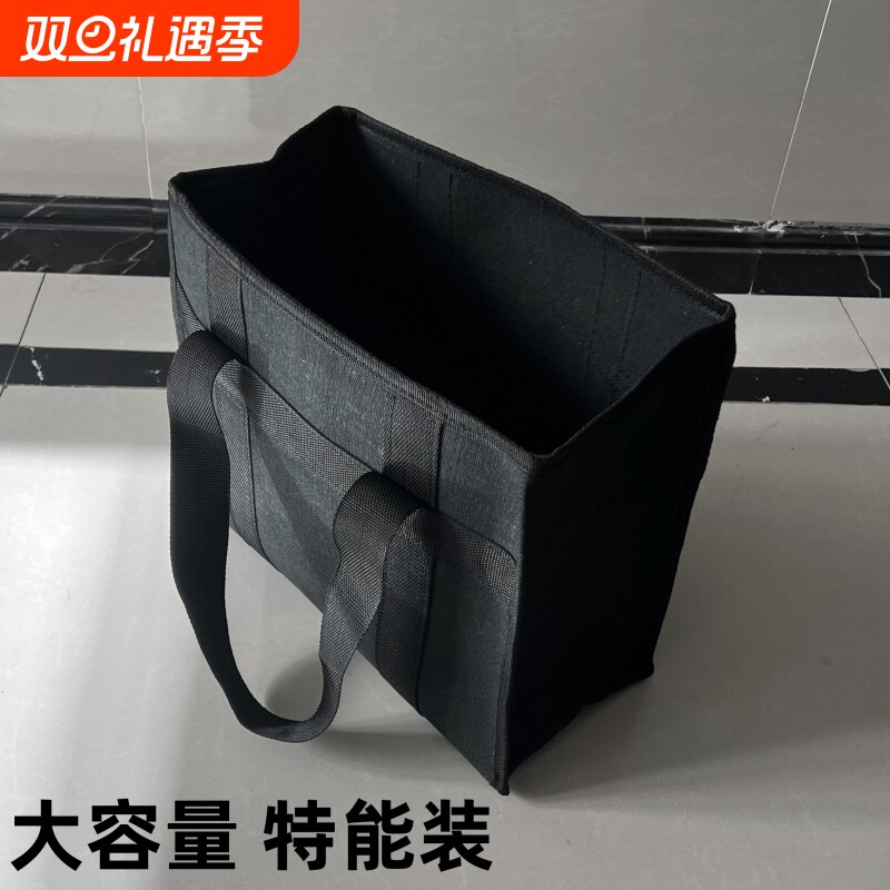 精品特厚黑色帆布加厚耐磨手提包大容量包工具包电工包维修便携