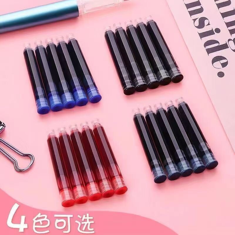 3.4口径墨囊钢笔可替换小学生专用可换替换蓝黑34mm晶蓝黑色蓝通用墨蓝墨水细不可擦红色纯蓝速干上墨吸墨图片