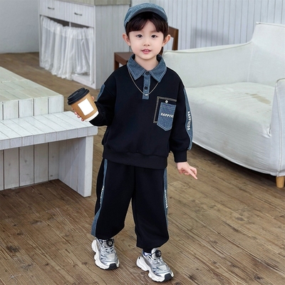 男童春秋潮酷洋气休闲两件套