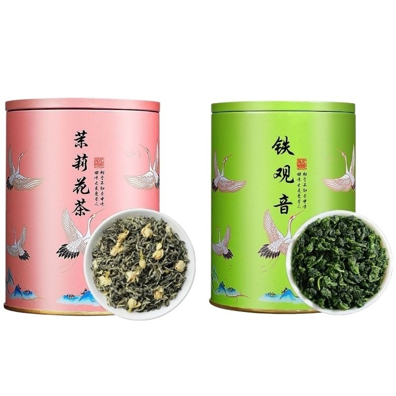 茉莉花茶新茶浓香型100g/罐+铁观音新茶乌龙茶100g/罐