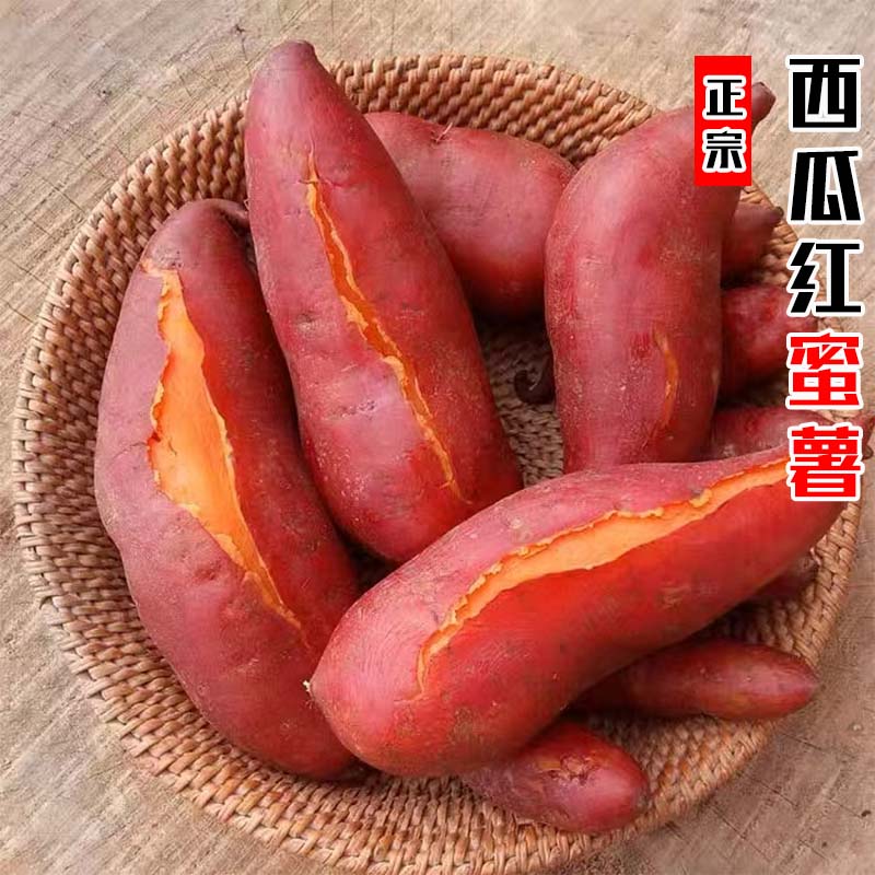 红薯红黄心蜜薯超甜粉糯香薯自种