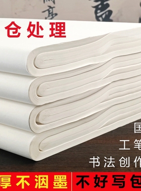 宣纸书法国画专用纸清仓半生熟宣纸国画初学者毛笔字书法作品纸四尺对开国展投展工笔画小楷三开六尺半熟练习