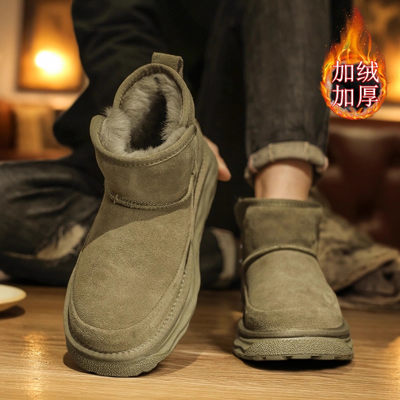 【德华同款】东北雪地靴男冬季加绒保暖回力大棉鞋男皮毛一体防寒