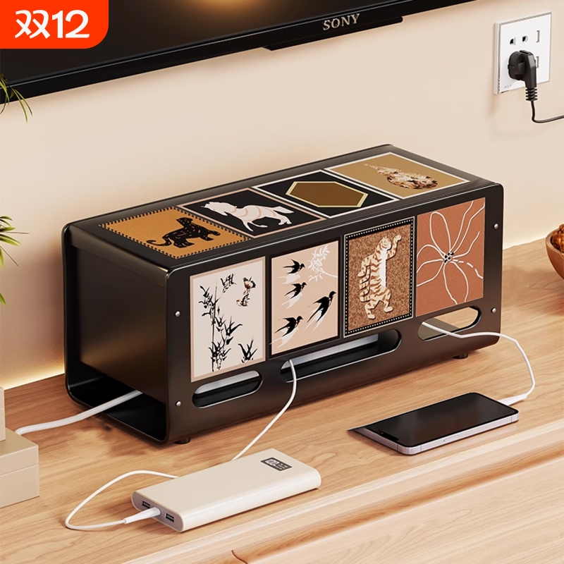 电线收纳盒客厅电视柜上桌面