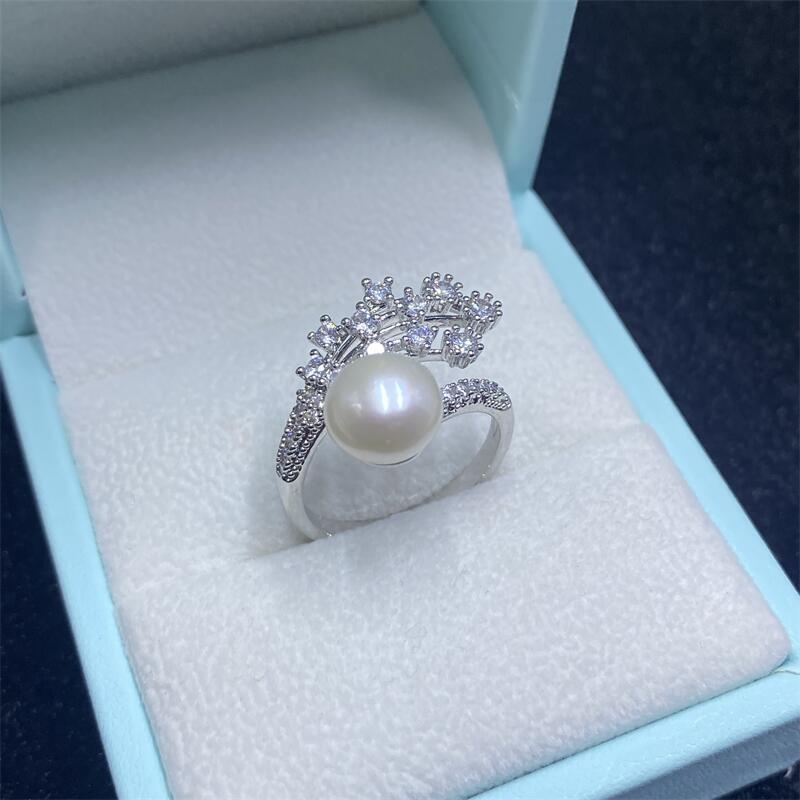 繁花淡水珍珠戒指显手白