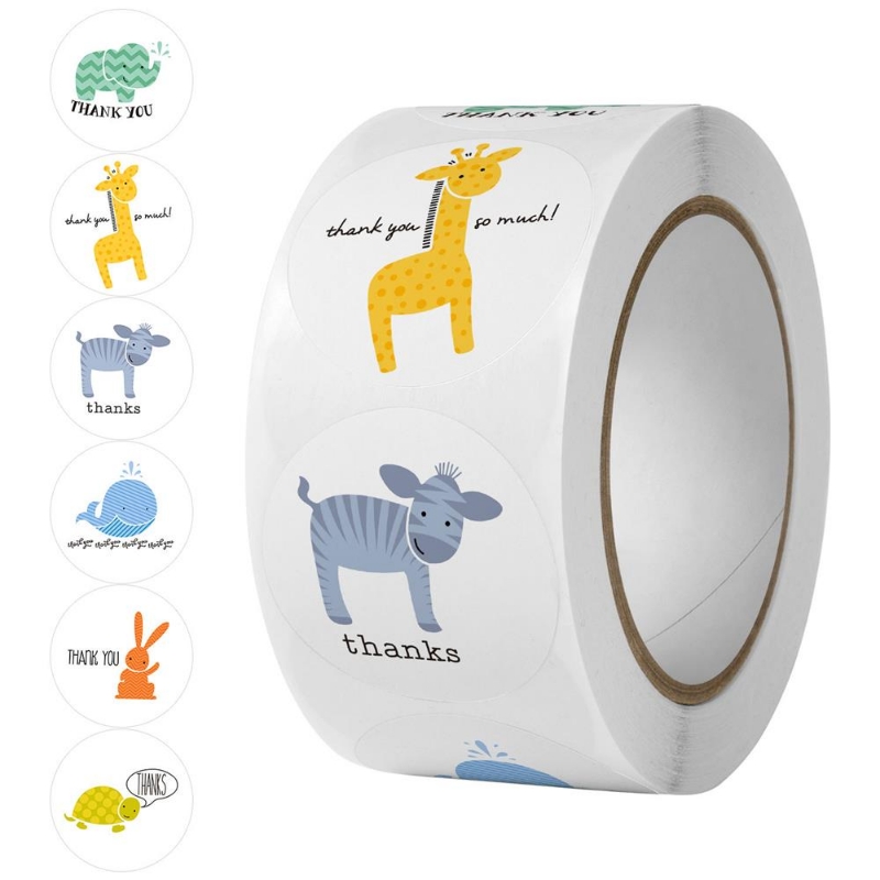 卡通创意圆形不干胶标签贴不留胶贴纸中国新年贴纸福字无痕贴红包喜庆封口贴新款贴春联神器标签小贴