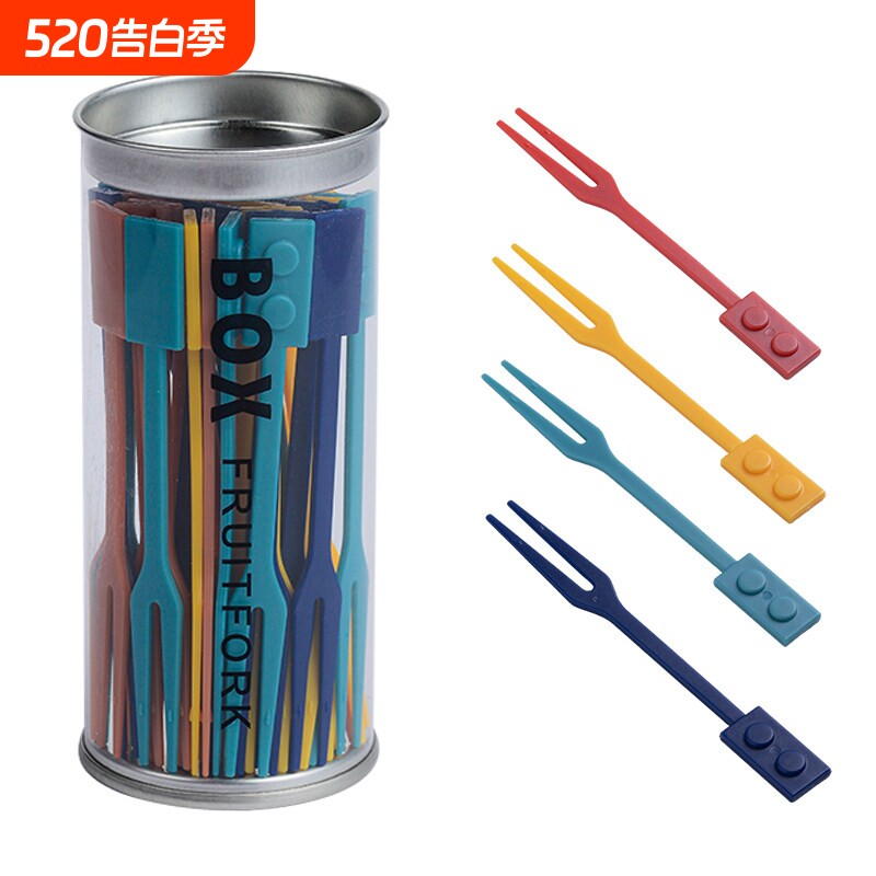 一次性水果叉食品级ABS塑料水果签蛋糕叉子家用甜品叉
