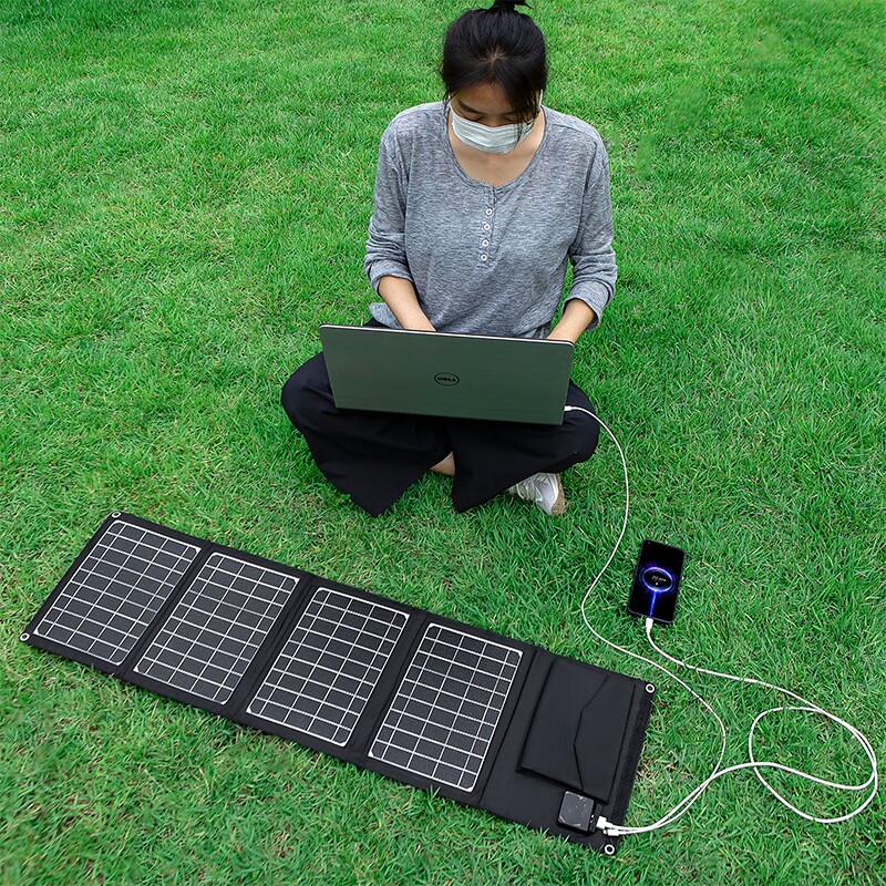 太阳能充电板光伏便携5V12v18V快充电宝手机户外折叠移动电源发电