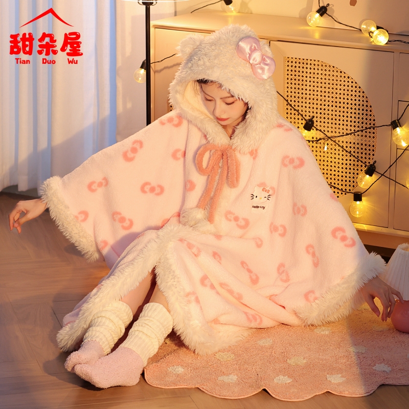 甜朵屋女生珊瑚绒甜美卡通家居服