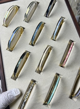钛钢小众手镯真蛇皮不掉色冷门不撞款纯手工制作手腕配饰男生手镯
