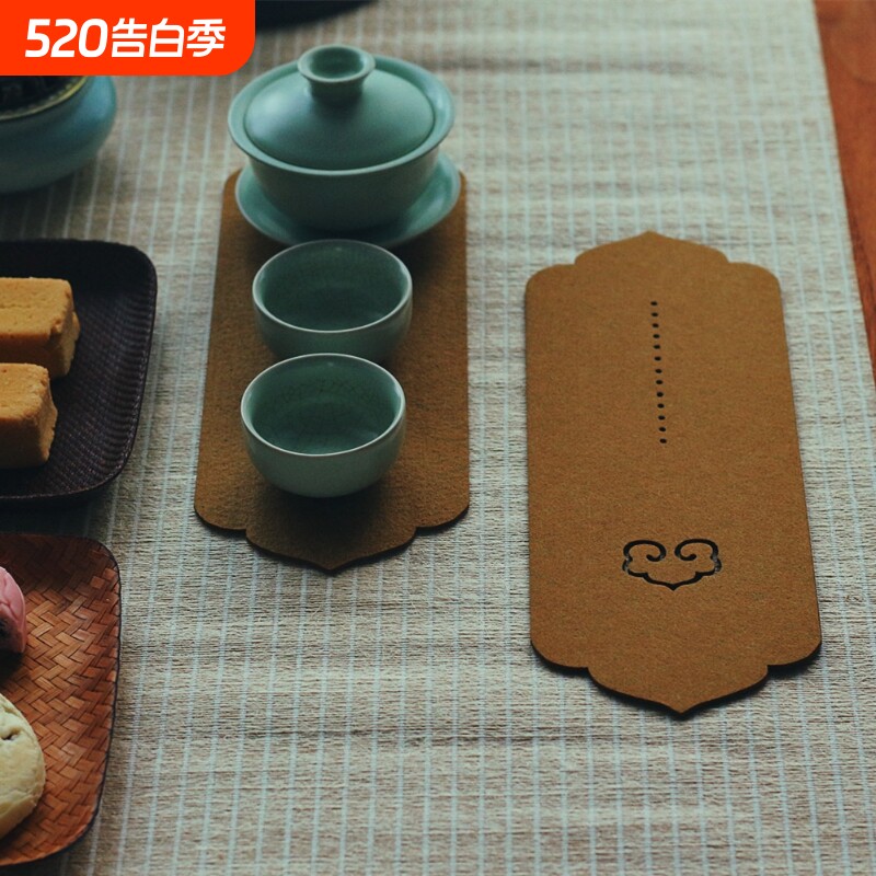 毛毡茶垫隔热垫杯托防滑吸水垫杯垫茶壶垫禅意防水功夫茶具配件