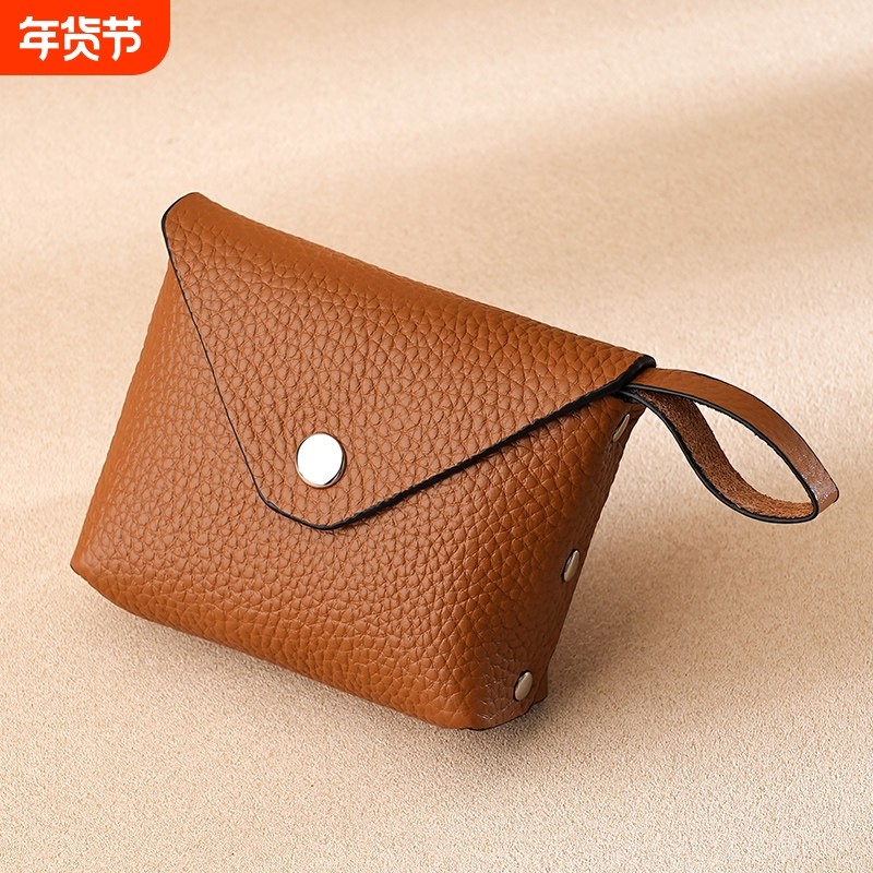 头层牛皮零钱包女迷你可爱手提小包耳机钥匙收纳包卡包真皮小钱包